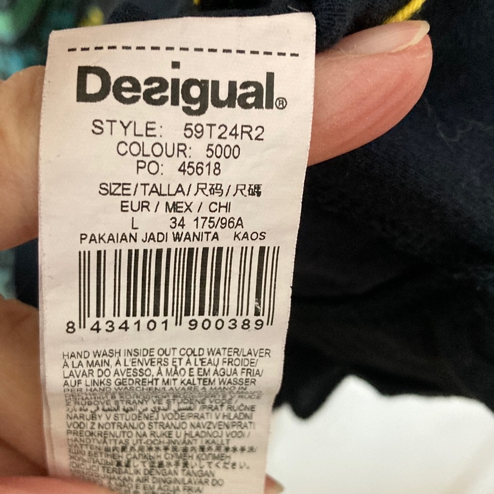 Desigual Navy Floral Long Sleeve Top - Picture 6 of 8